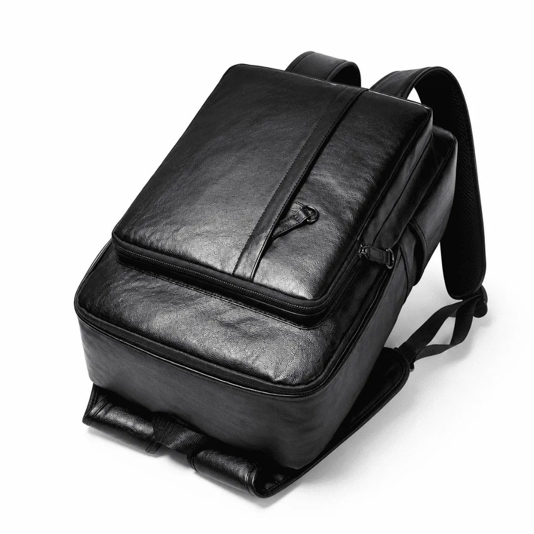 Mochila de Couro Modelo Mônaco Preta