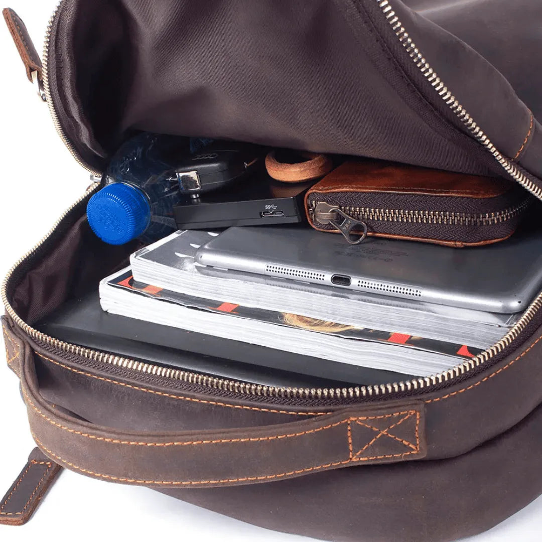 mochila de couro notebook