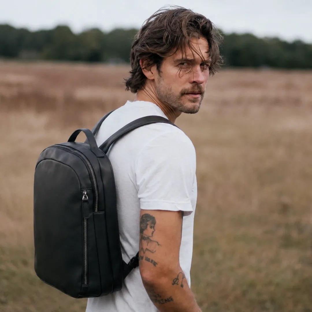 mochila de couro para notebook