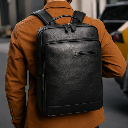 Mochila de Couro Modelo Zurique Preta