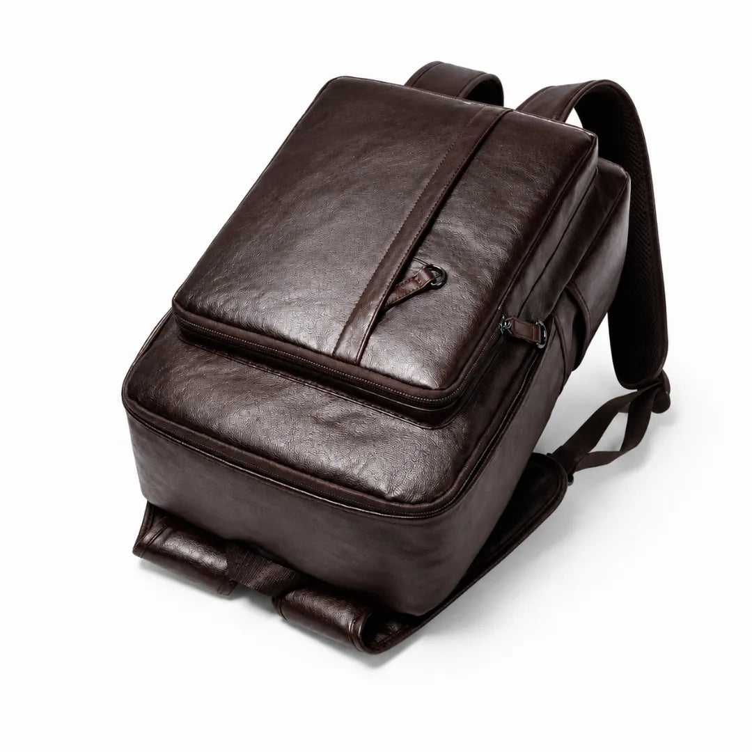 Mochila de Couro Modelo Mônaco Marrom