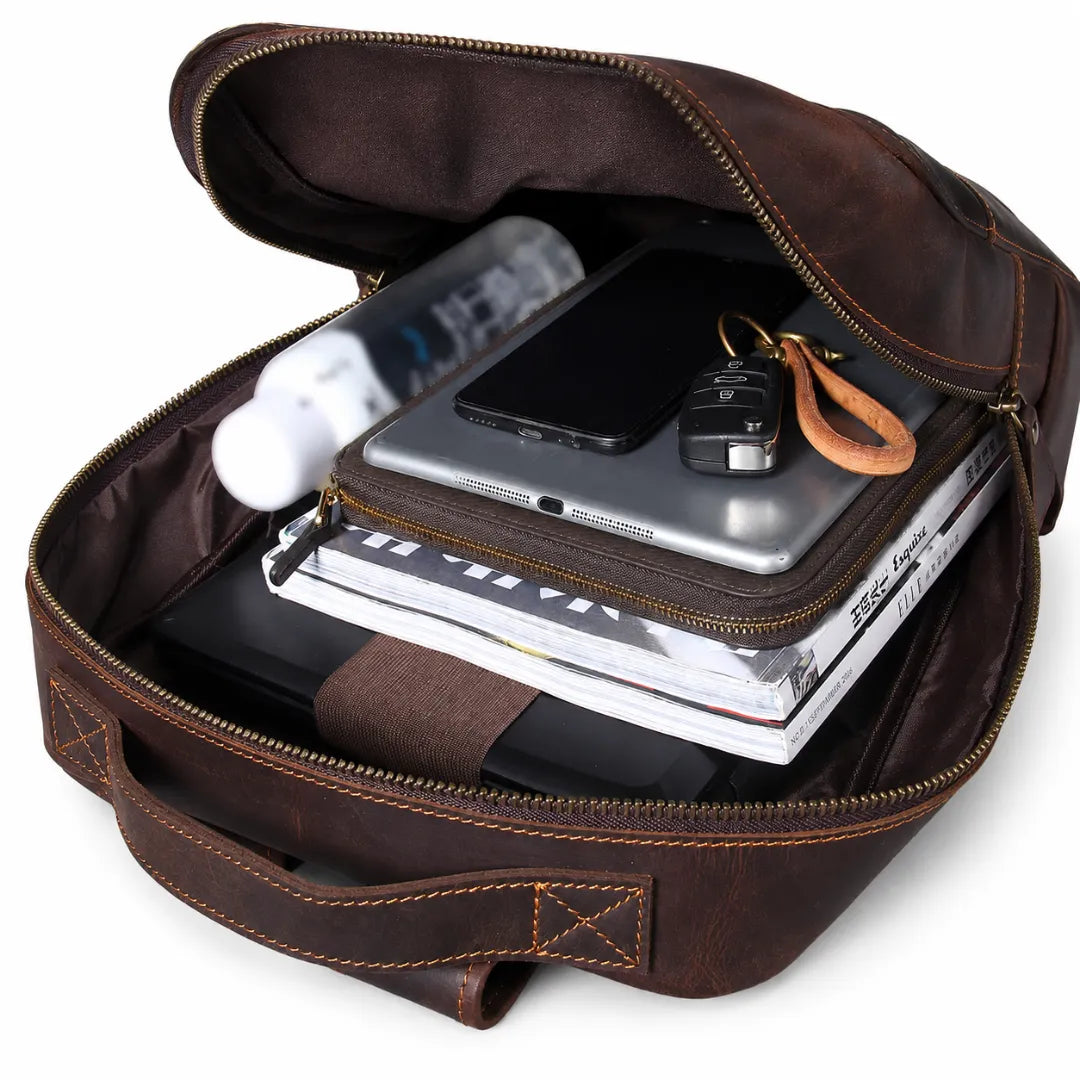 mochila de couro masculina