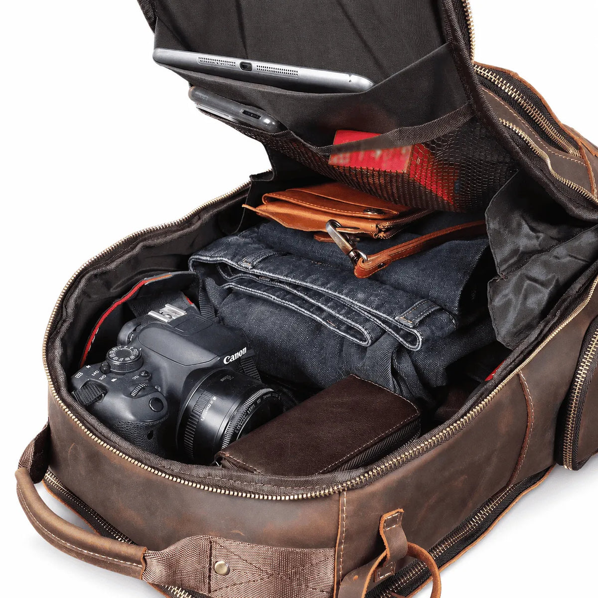mochila de couro masculina