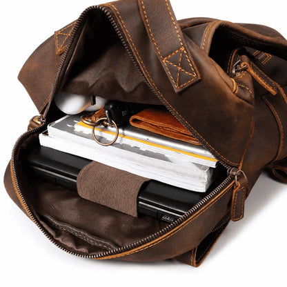 mochila de couro notebook