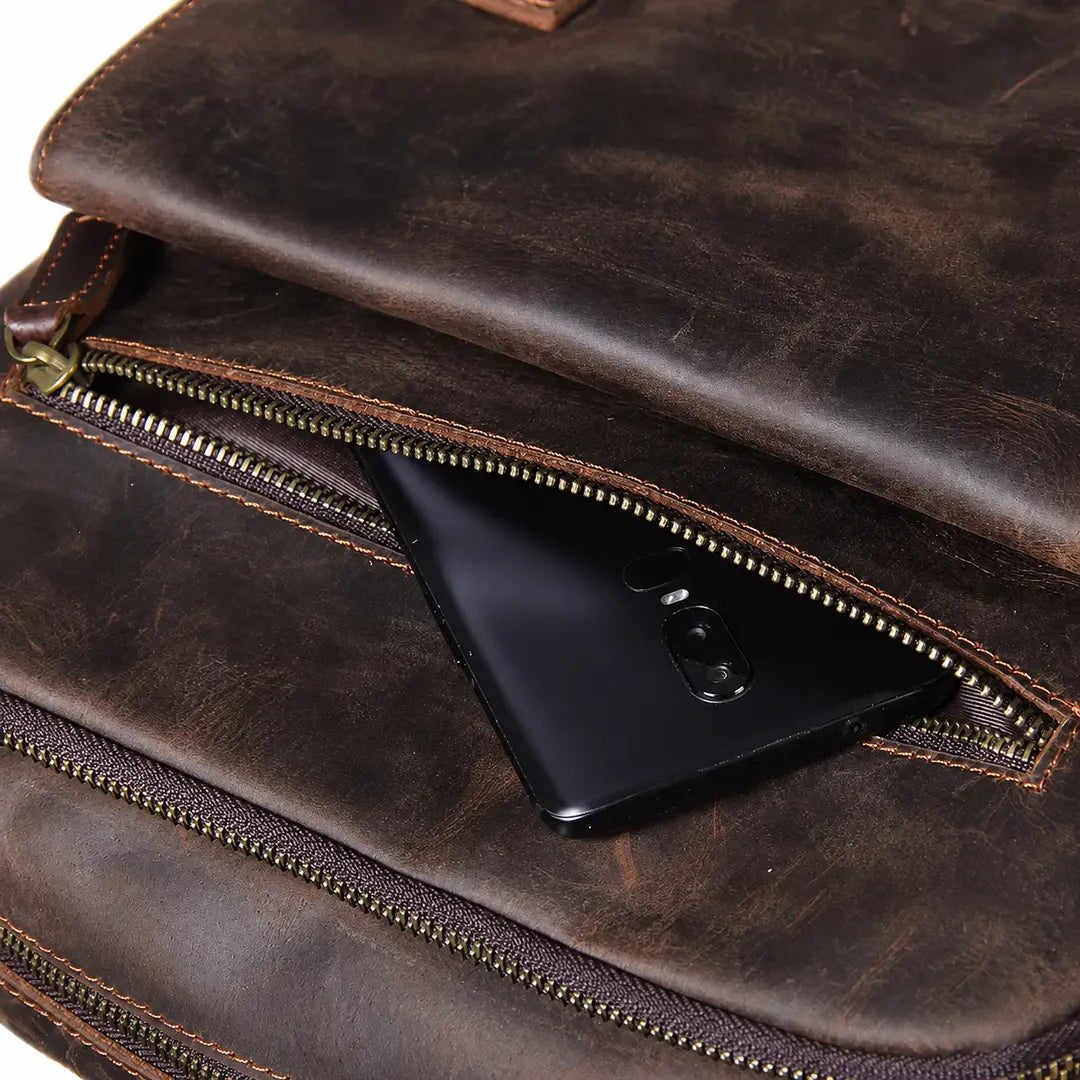 mochila de couro notebook