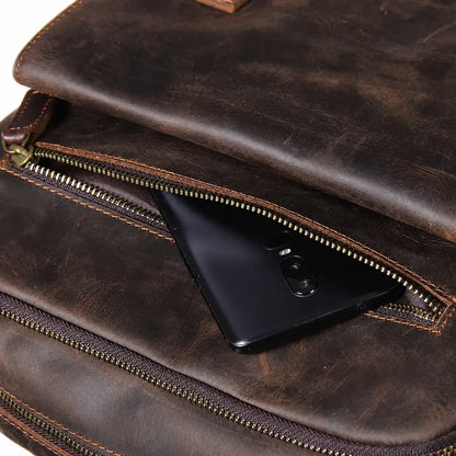 mochila de couro notebook