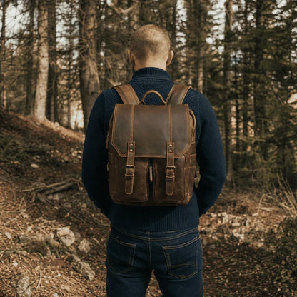 mochila de couro para notebook