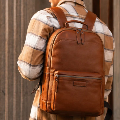 mochila de couro para notebook