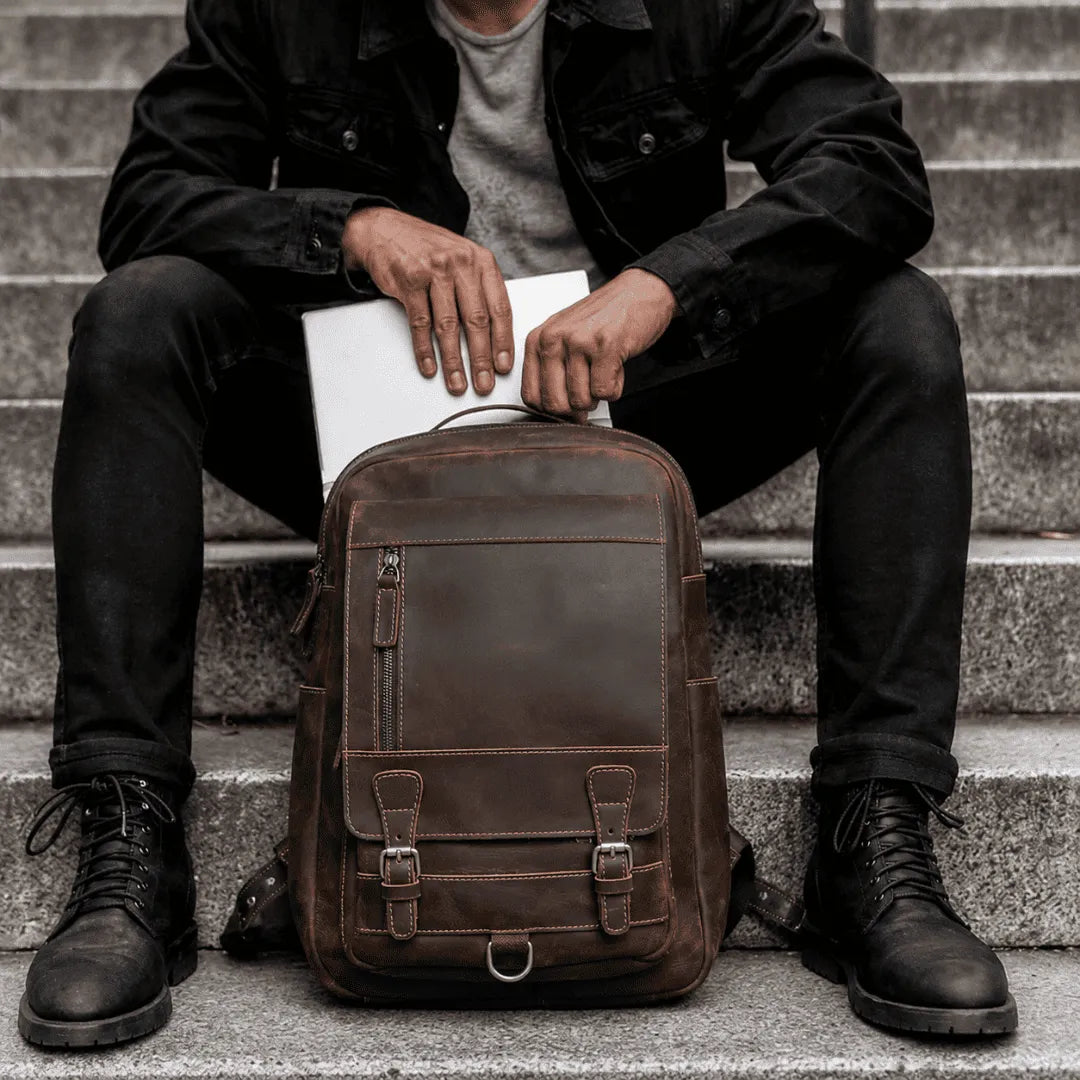 mochila de couro para notebook masculina