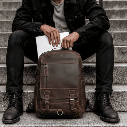 mochila de couro para notebook masculina