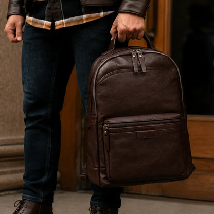 mochila de couro para notebook masculina