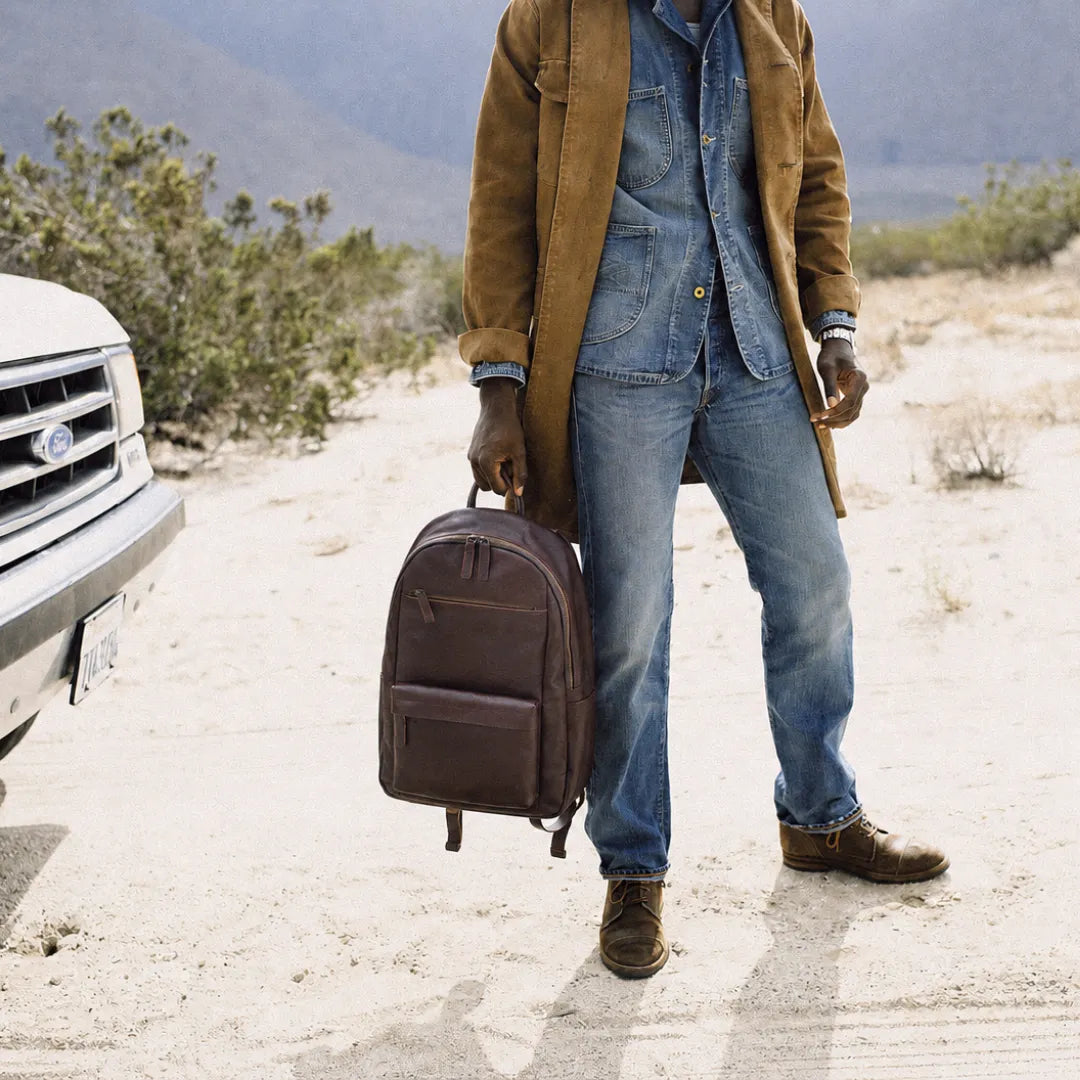 mochila de couro para notebook masculina